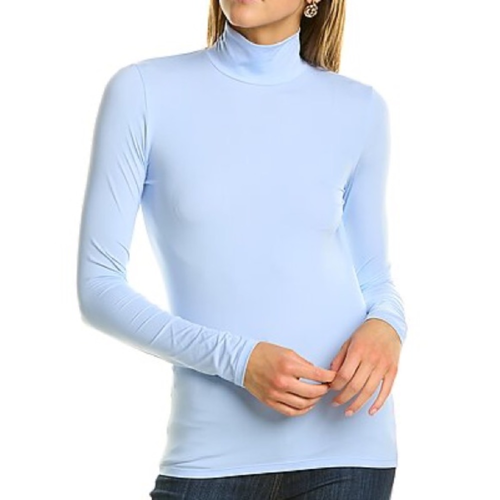 Majestic Stretch Turtleneck, Pale Blue, Size 2, new with tag